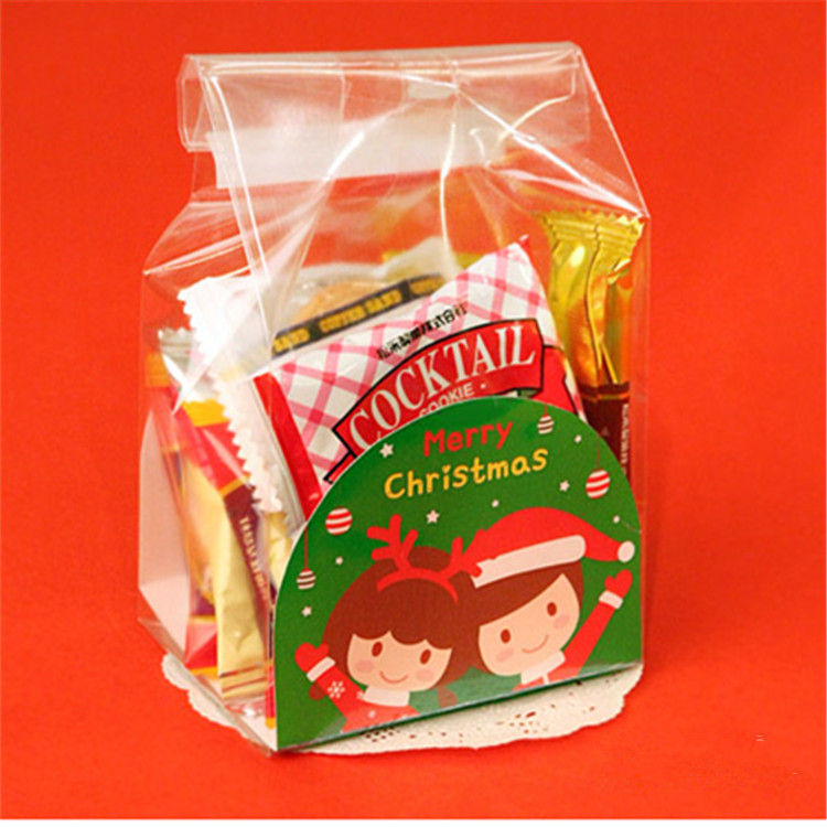 Custom Order Handmade Diy Biscuit Bag for PE Plastic Color Bottom Toast Bag Christmas