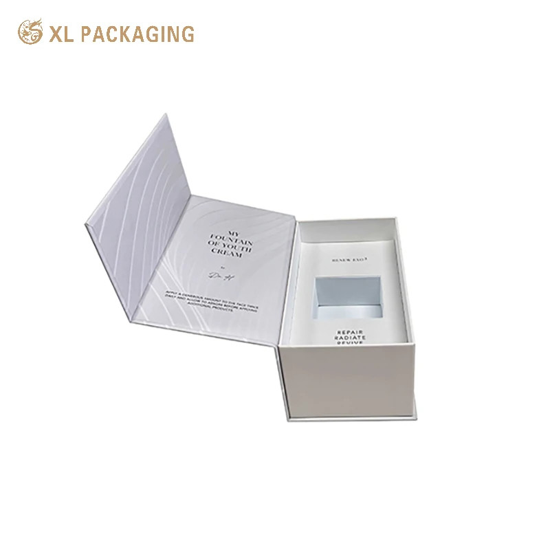 Cosmetic Paper Box Kraft Paper Gift Box Black Gold Foil Magnet Cosmetic Box Packaging With EVA Inserts