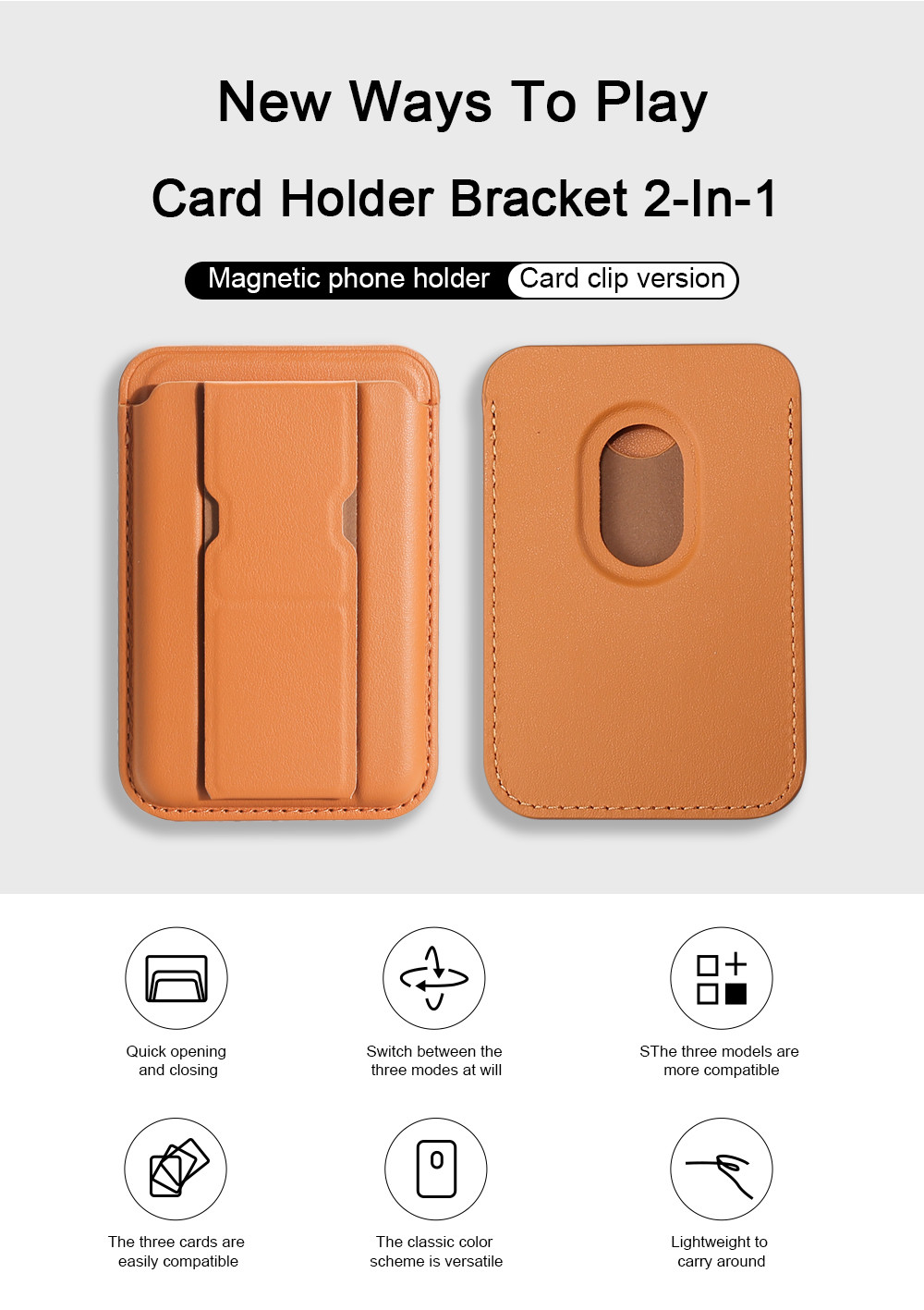 Vegan Leather Magsafe Wallet Slim Durable And Eco Friendly Phone Stand
