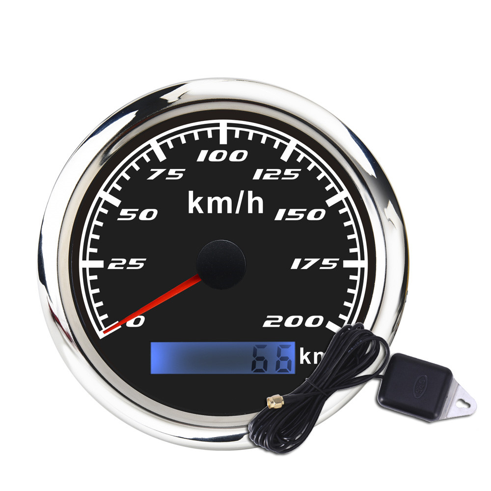 3inch 200Km/H Black Face Autometer Gps Speedometer Yacht Instrument