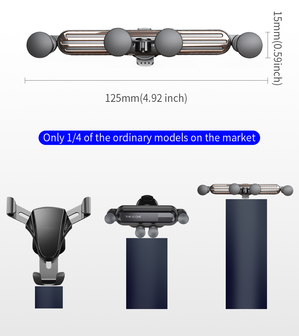 Grid Gravity Car Holder Gravity Sensor For 65-88mm Mobile Phone