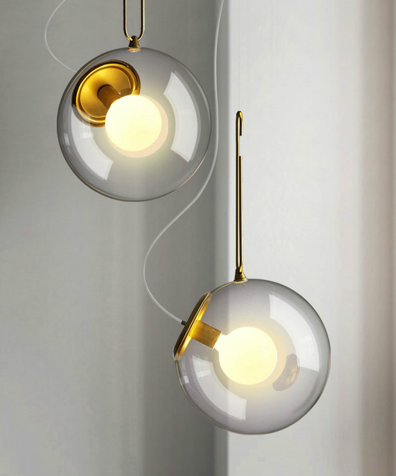 Nordic Glass Ball Pendant Lights Industrial Lighting Clear interior lighting(WH-GP-167)