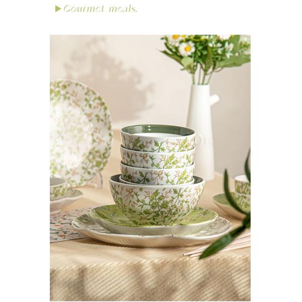 Flower Design Porcelain Tableware Set Perfect For Summer Dining And House Warming Gift