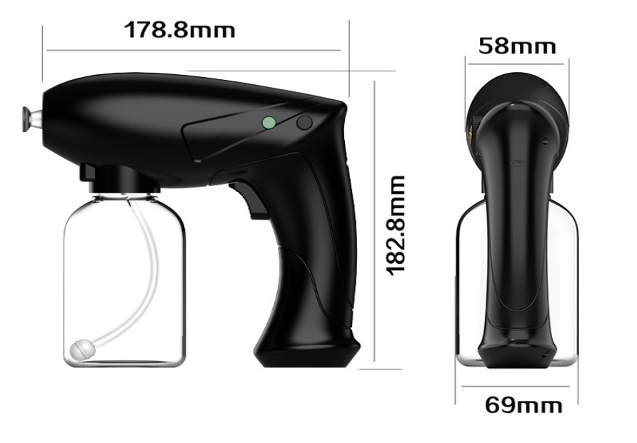 Electric Wireless Atomization Disinfection Gun Handheld Blue Usb Rechargeable Disinfection Spray Gun