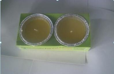 2PK Yellow Citronella tinfoil bowl scented candle with the printed box shrinked