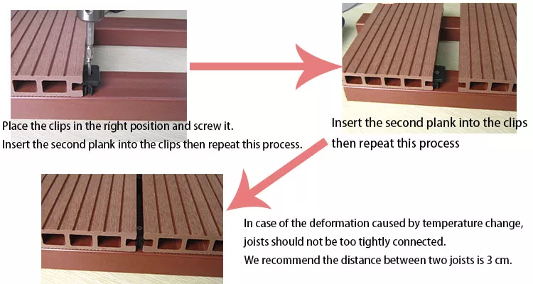 Traditional Design WPC Flooring Composite Decking Board for Outdoor 18-25mm Thickness