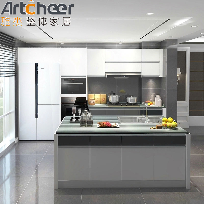 Villa American Standard Kitchen Cabinets Simple Style with Roller Shutter and Handle