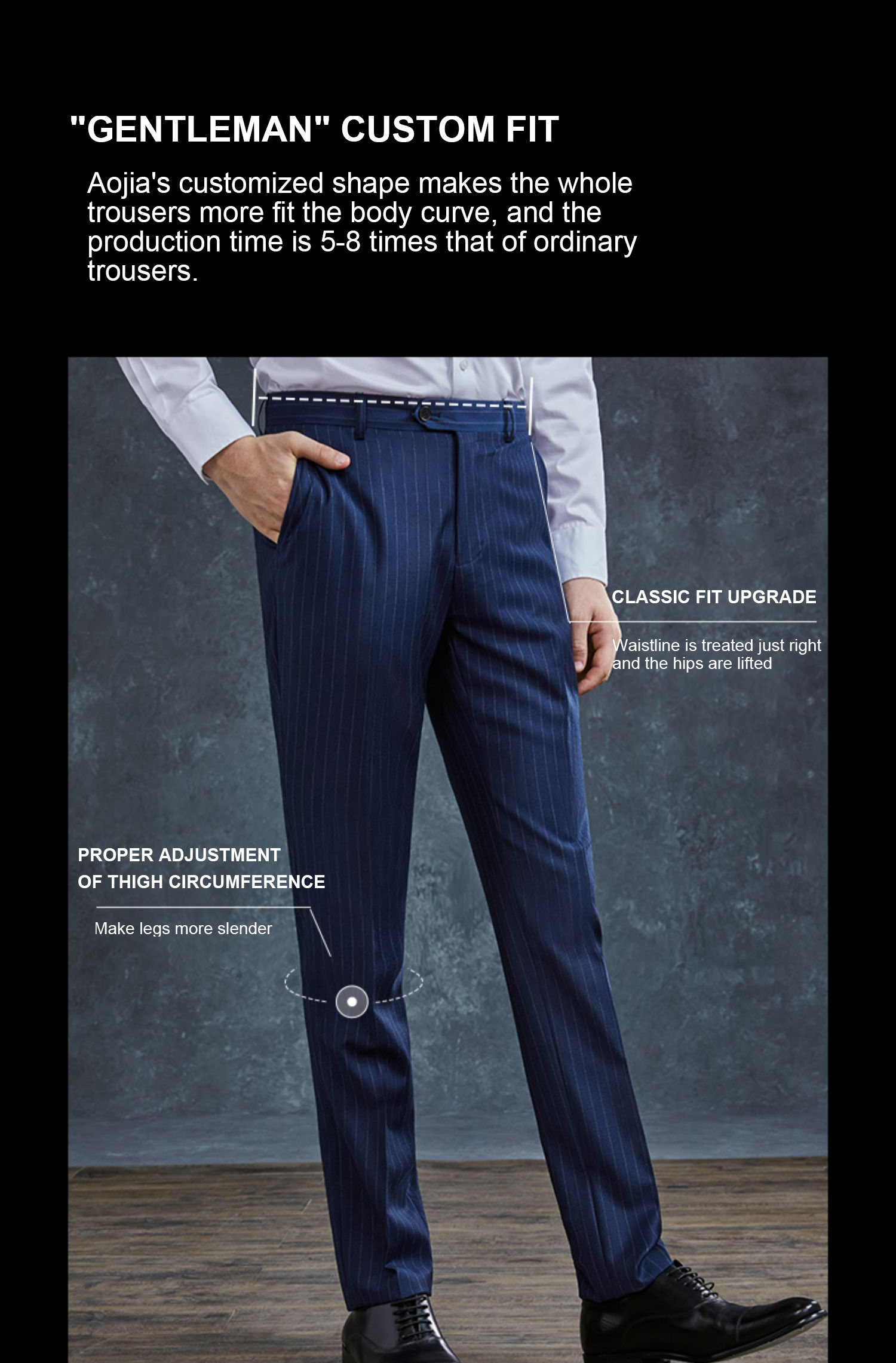 Front Style Flat 50% Wool Casual Thin Slim Chino Pants Mens Men Business Trousers