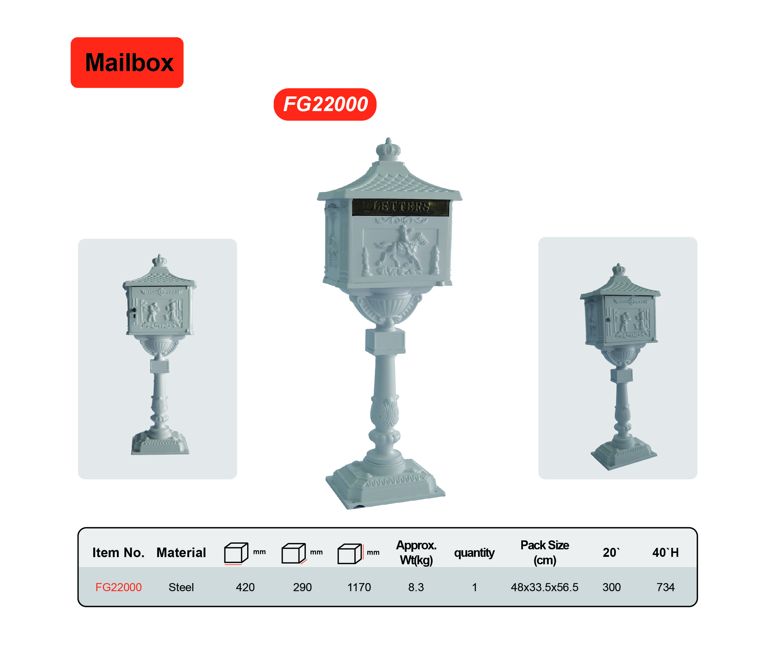 Elegant Residential Mailboxes Long Lasting Powder Coat Finish Surface