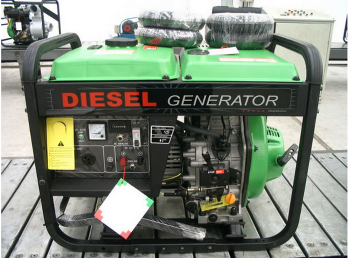 220V Single Phase 5kva Portable Diesel Generator with Wheels Electric start 4.5kva