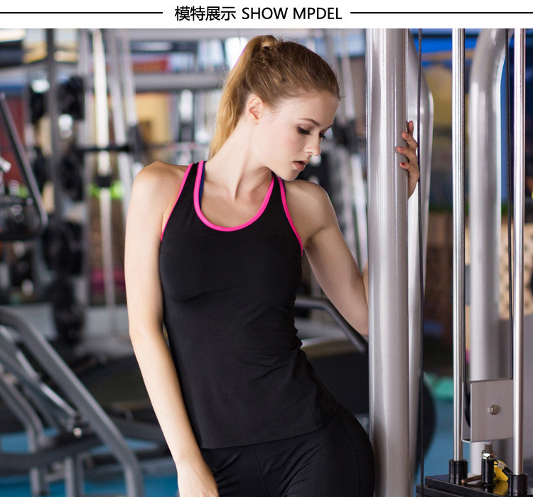 Professional Elastic Outdoor Front Close Builtup Sport Women Tank Top