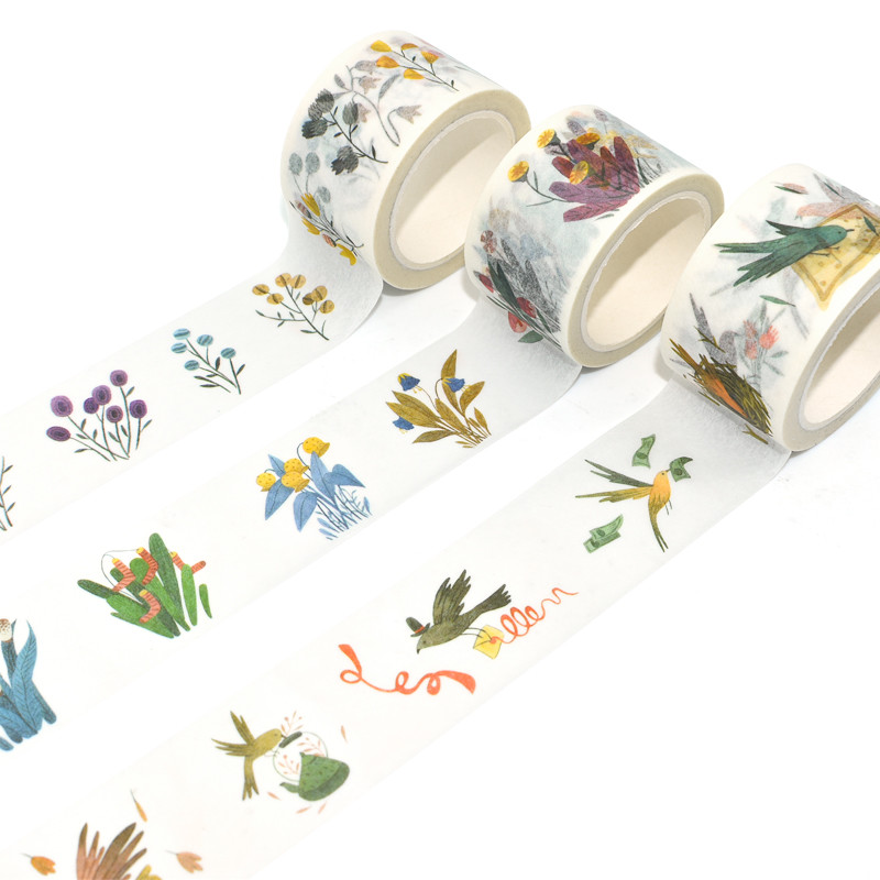 Decoration Glass Bottle Masking Tape Custom Printed Japanese Washi Paper Tape