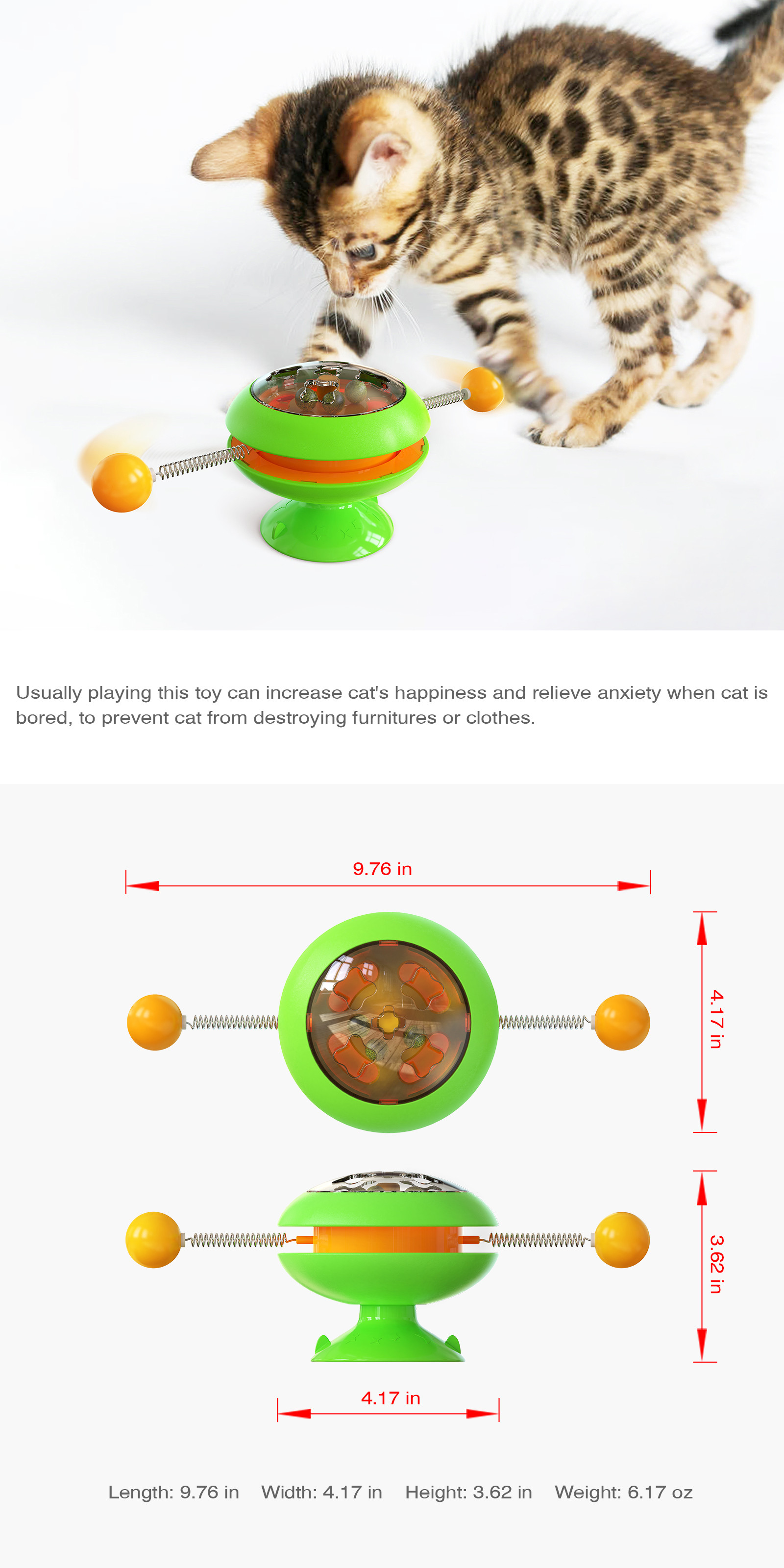 Training Function ABS Interactive Pet Toys Cat Spinning Toy Relieve Anxiety ODM