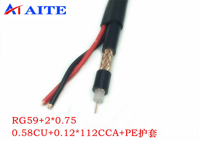 RG59+2C UV PE Outdoor Siamese Camera Cable , Rg59 Siamese Cable Outdoor