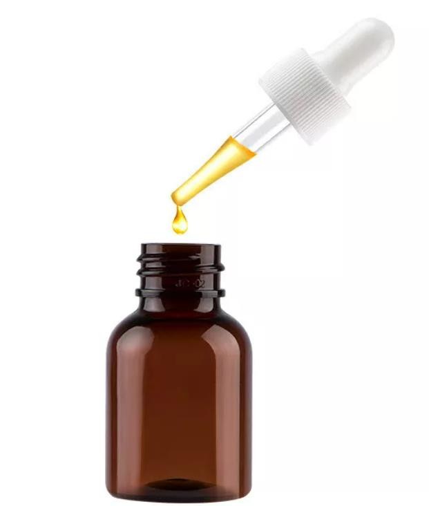 PET Portable 50ml Plastic Dropper Bottles Brown For Essence Hair Oil