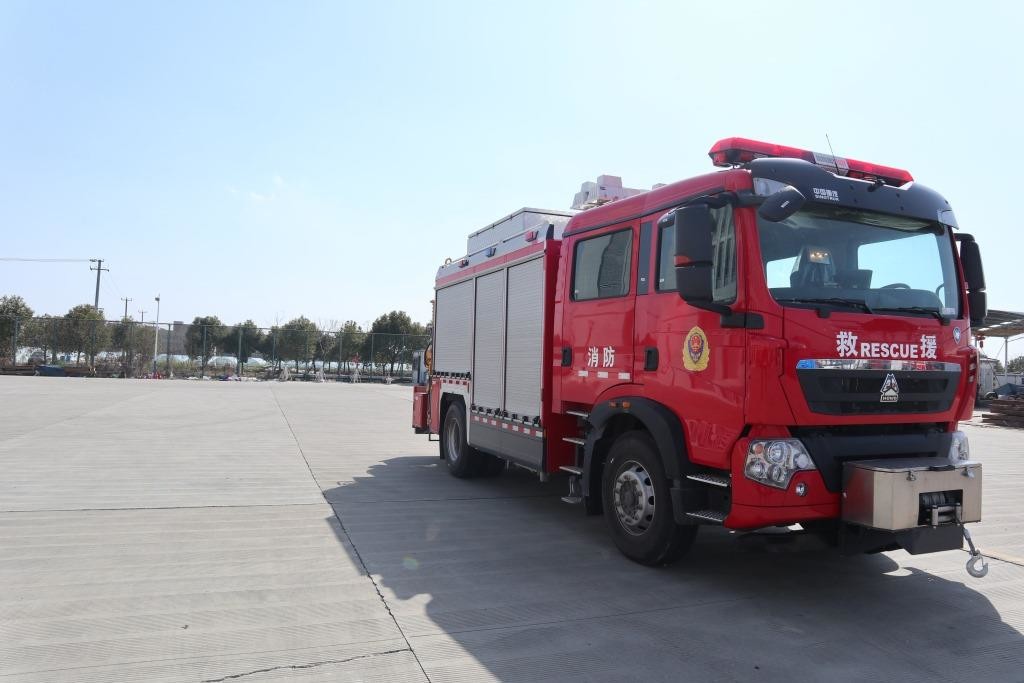 JY120 HOWO Rescue Fire Truck The Hauver Model Fire Heavy Rescue Truck