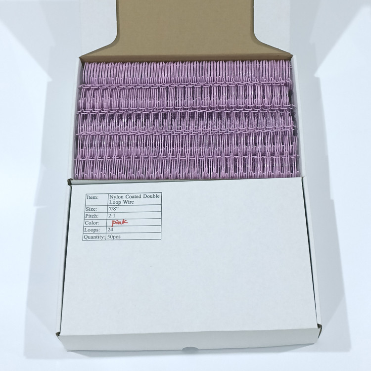 A4 Box Hardcover Wire O Binding 2:1 Red Nylon-Coated Double Loop Wire=