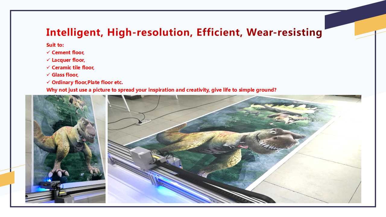 Zkmc 2880 Dpi 2 Printheads Flatbed Printing Machine Uv Ink Cmykw 5 Colors For Floor Ground Print