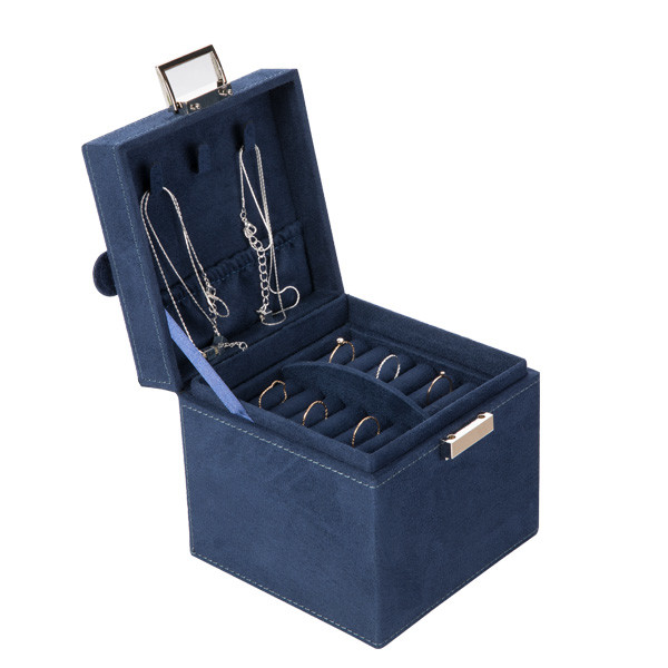 Storage / Packaging Leather Jewelry Box For Retail Black Color Customized Size
