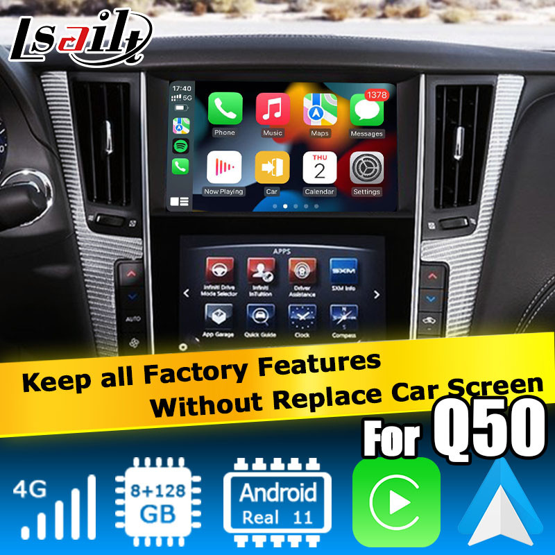 GPS carplay interface , 8+128GB Android 11 navigation box interface for Infiniti Q50 / Q60