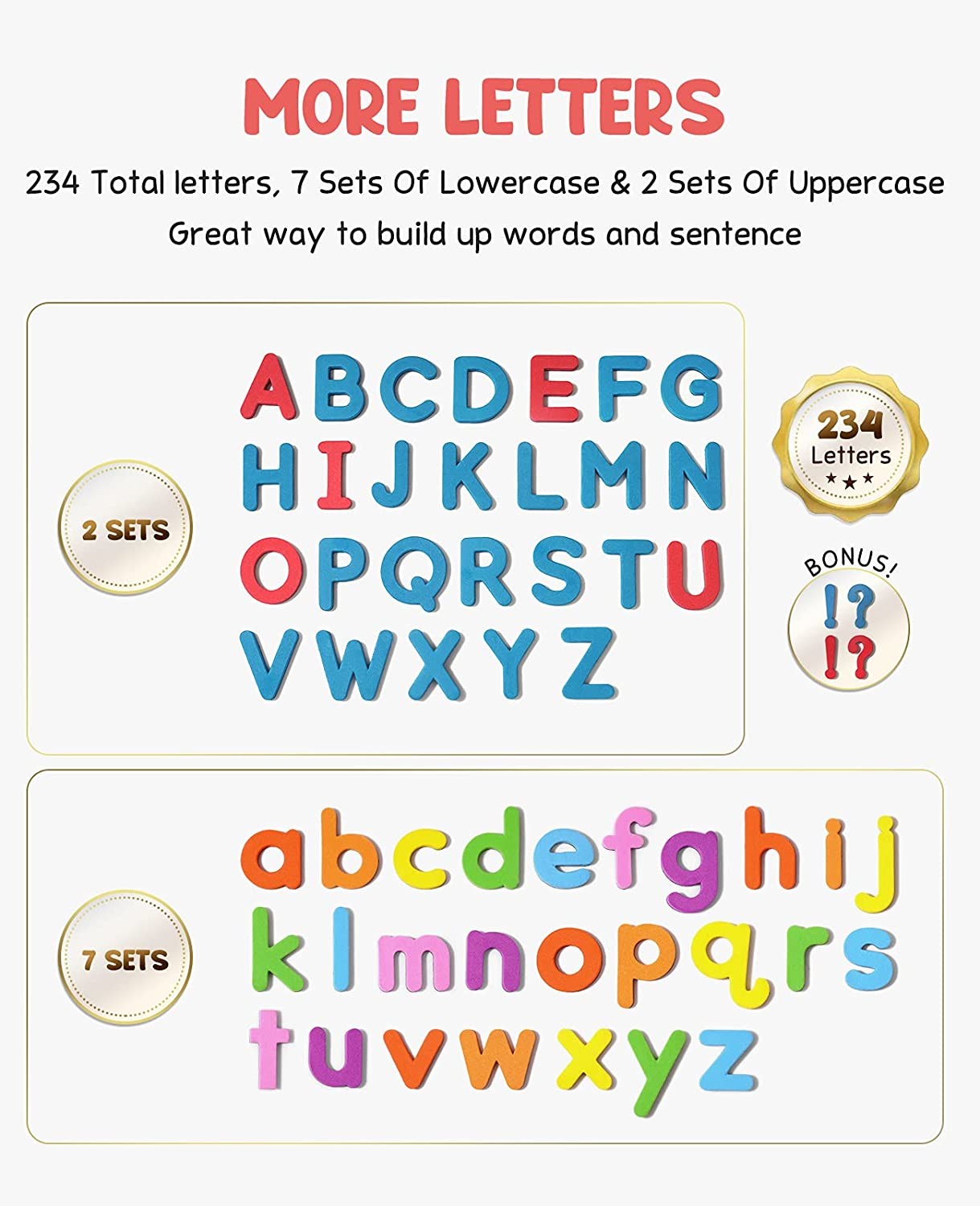 Classroom Magnetic Letters Kit 208 Pieces Double Sided Magnet Sheets Foam Alphabet For Preschoolers Spel