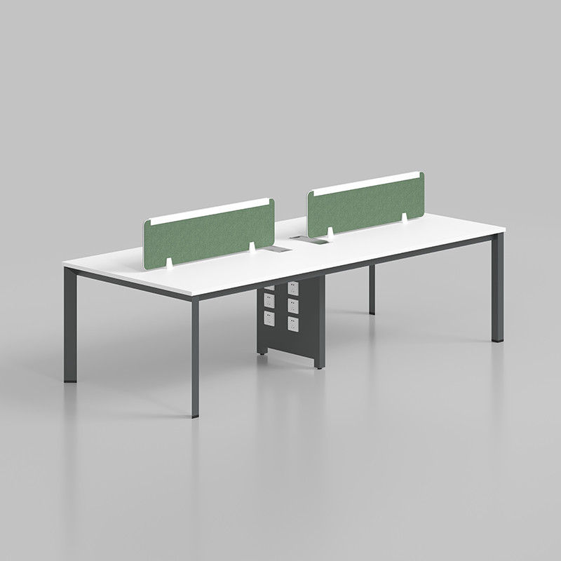 Wooden Office Furniture White Office Computer Desk 4 Seater Workstation