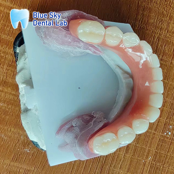 Resin Acrylic Removable Partial Denture With Clasps And Full Acrylic Denture