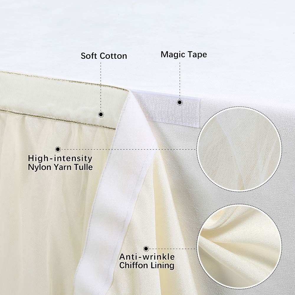 Multipurpose Elegant Wedding Table Skirts Smooth Fabric Easy Maintenance