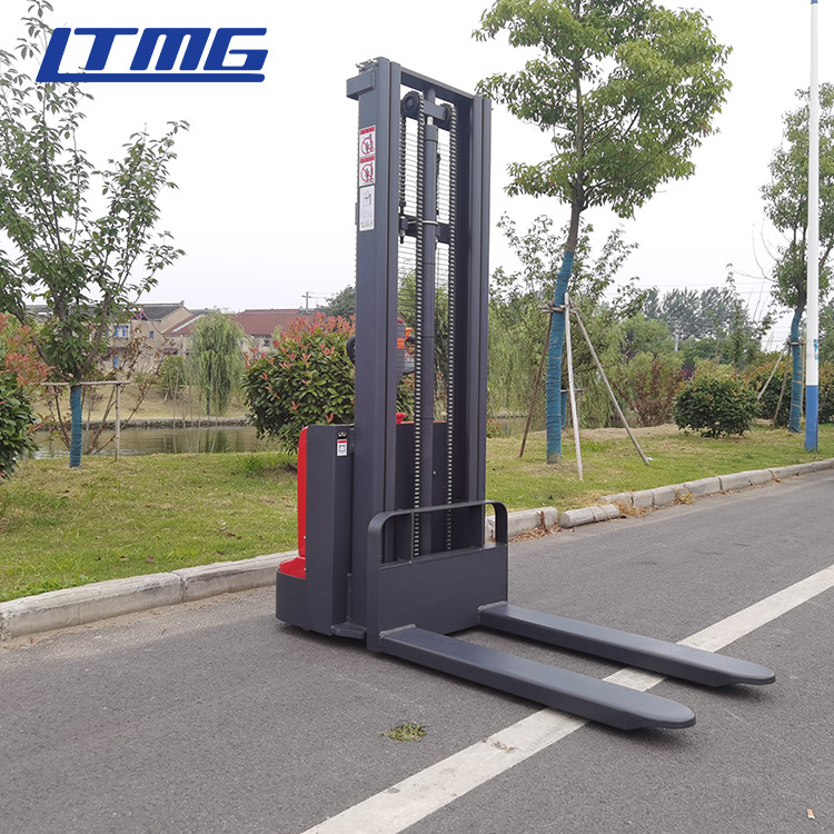 High quality red walkie type electrical forklift stacker 5.75 meter height paintl machine auto stacker
