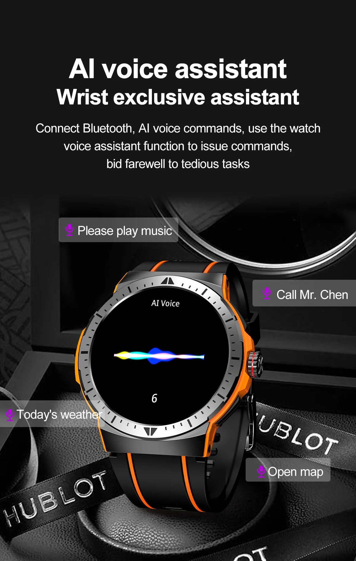 Large Screen Fitness Tracker NFC Smartwatch HK52 Answer Make Call AI Voice Men Outdoor Sport