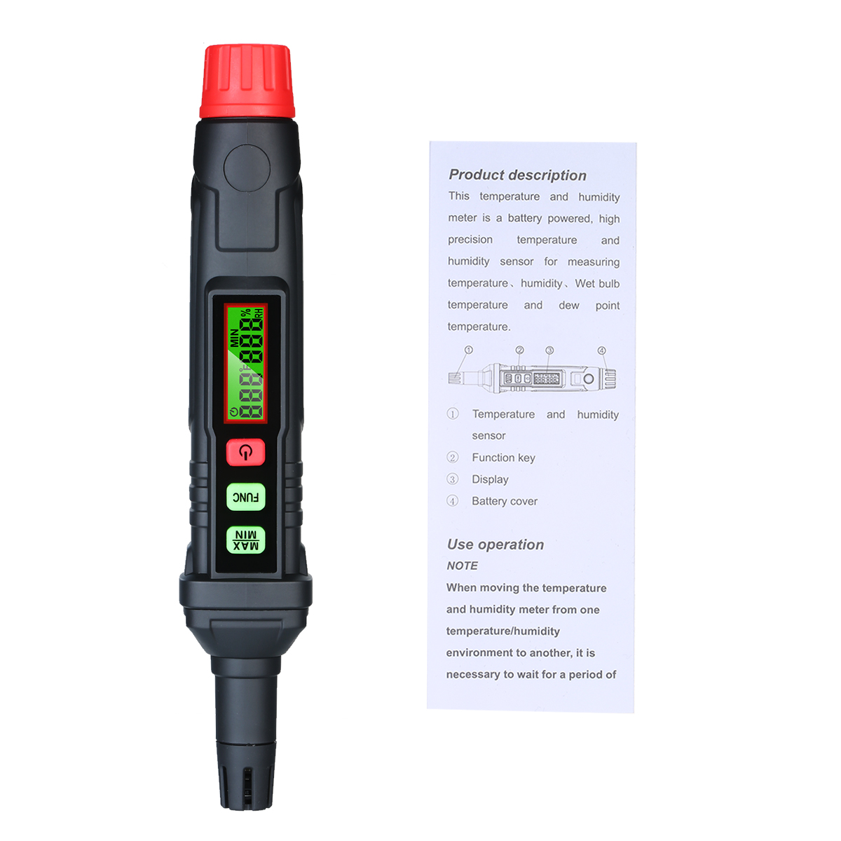 4 In 1 Digital Pen Type Voltage Tester , Humidity Temperature Pen