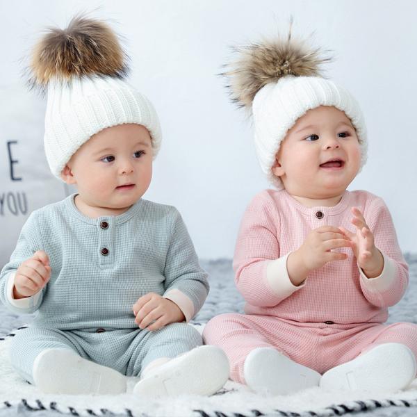 Autumn long sleeves newborn children's clothing sleepwear two pieces 4 colors