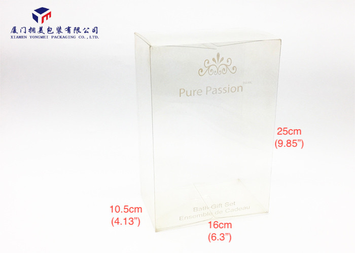 Offset Printing PET Clear Plastic Box Packaging 400 Micron For Bath Gift Set
