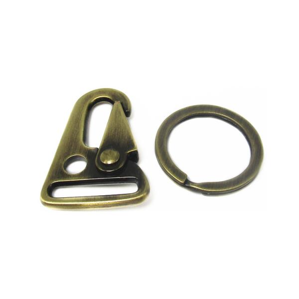 Wholesale 1" Brushed Brass Safety HK Snap Bag Belt Hook Buckle For Strap