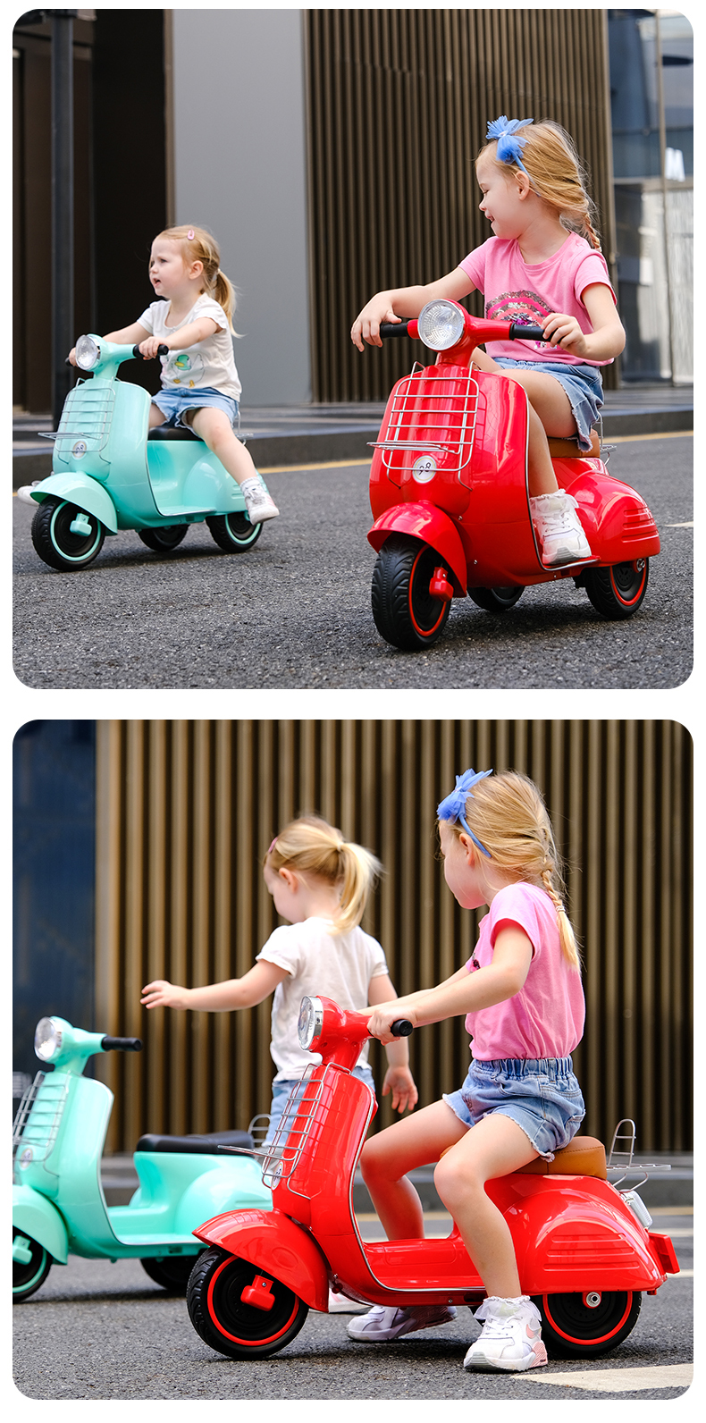 Ride On Toy Electric Kids Motorcycle with Light in Red Yellow Dark Blue Pink or Green
