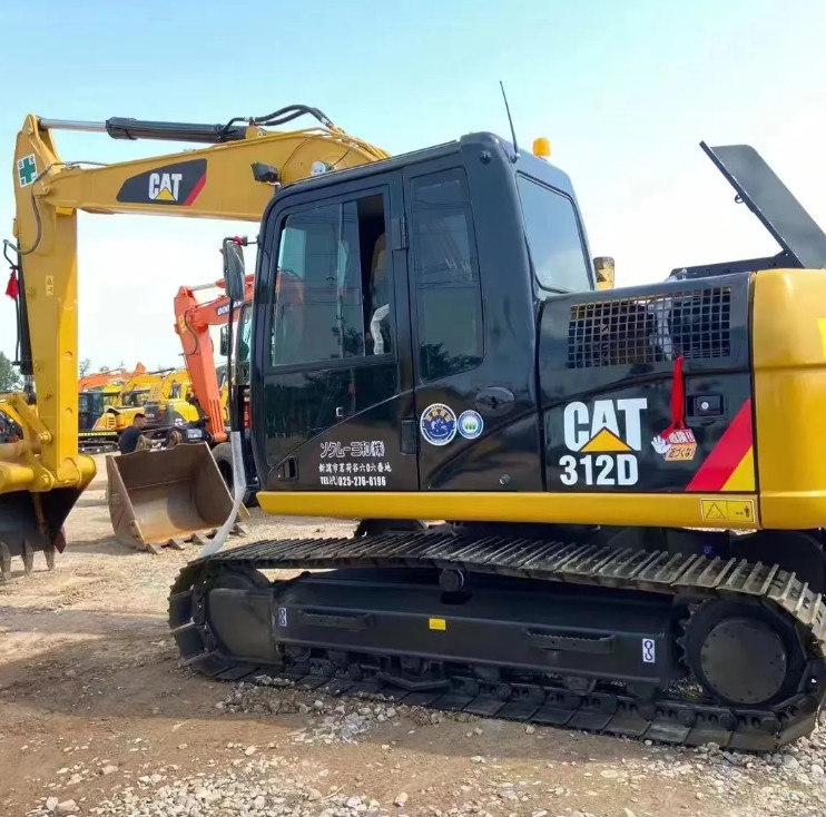 12 Ton Backhoe Used Excavators CAT 312D Medium Backhoe Digger With 0.52 Bucket Capacity