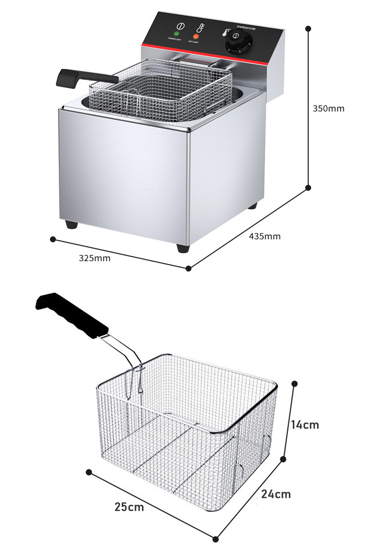 Hotel Restaurant 11L Commercial Electric Deep Fryer 6.75KG with and Online Support