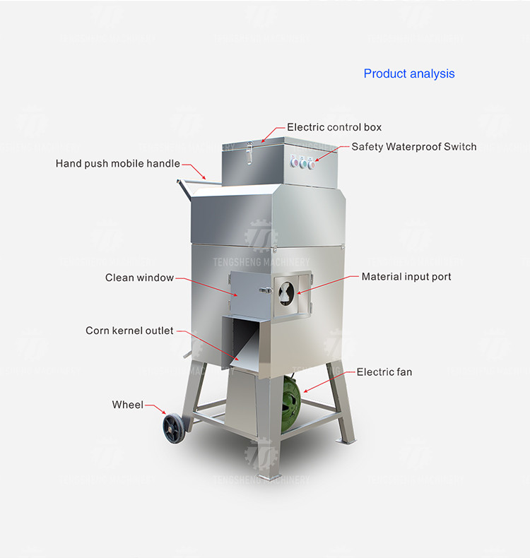220V/380V Automatic Corn Thresher Sweet Corn Sheller Machine TS-W168