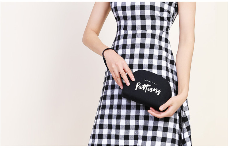 Custom Durable Canvas Print Red Pouch Makeup Cosmetic Bag Cute