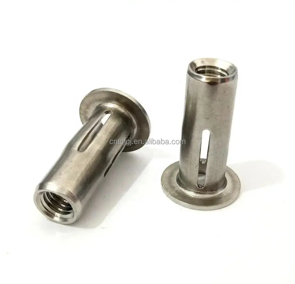 Healthcare Metric Stainless Steel Galvanized Zinc Steel Pre Bulbed Threaded Inserts Slotted Body Inserts Cross Nut Plus Nut Lantern Rivet Nut