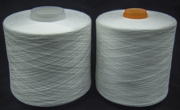 Raw White Poly Poly Core Spun Yarn High Strength Oeko-Tex Standard 100