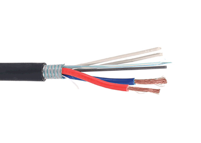 High Speed Transmission 10.2mm Hybrid Optical Fiber Cable , 8 Core Hybrid Power Cable