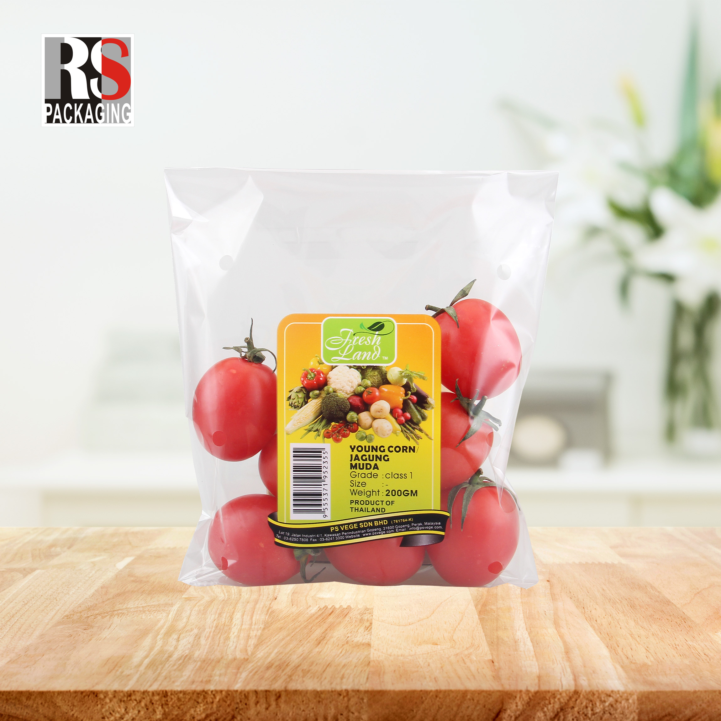 OPP Laminated Poly Bag Micro Perforated Anti Fogging Plastic Bags Custom Printed