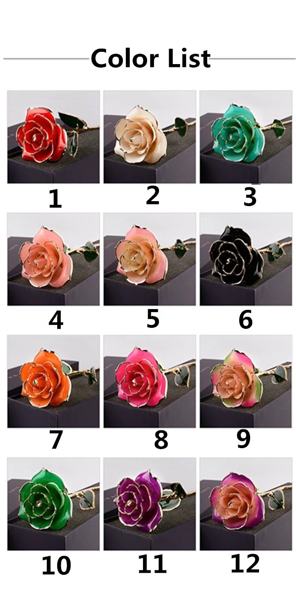 Valentine's Day Mother's Day Gift Of Real Rose Dipped In Gold New Arrival 24K Gold Plating Roses