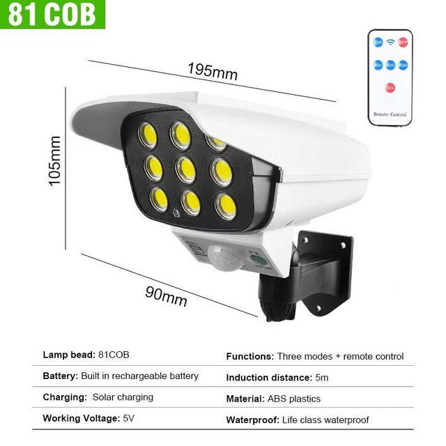 Solar Led Light Outdoor Motion Sensor Solar Light Street Spotlight Security Simulation Fake Dummy Camera Solar Lamp Garden