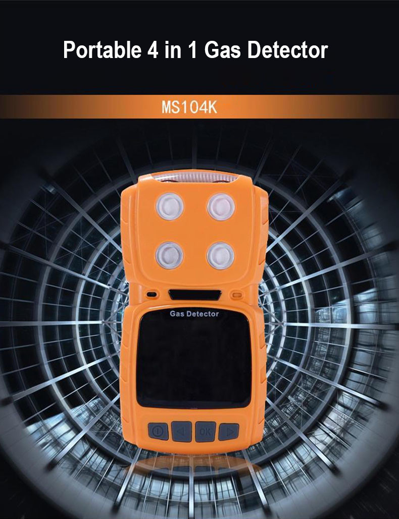 Industrial Cl2 So2 H2s Toxic Portable Multi Gas Detector Datalog Function Ms104k