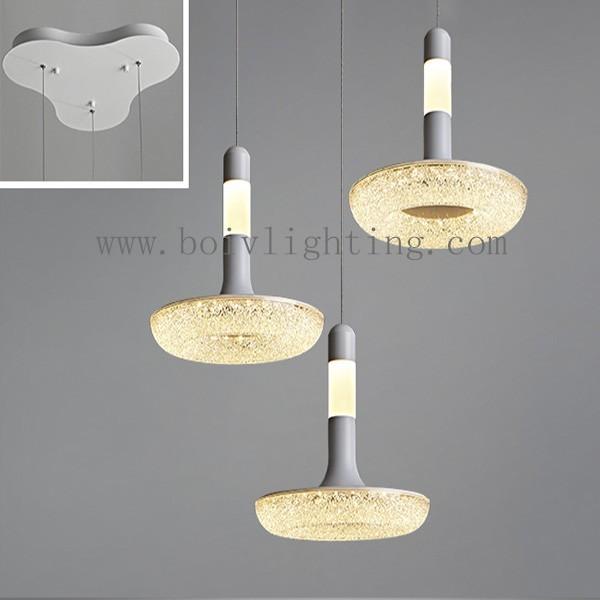 Quality Crystal With LED Lamp Pendant Lightings  And Hanging Dinner  Light BV2079-3 White Color for sale