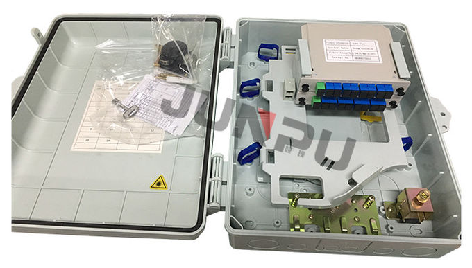 Wall Mounted Fiber Optic Distribution Box , 16 Core Optical Network Terminal Box