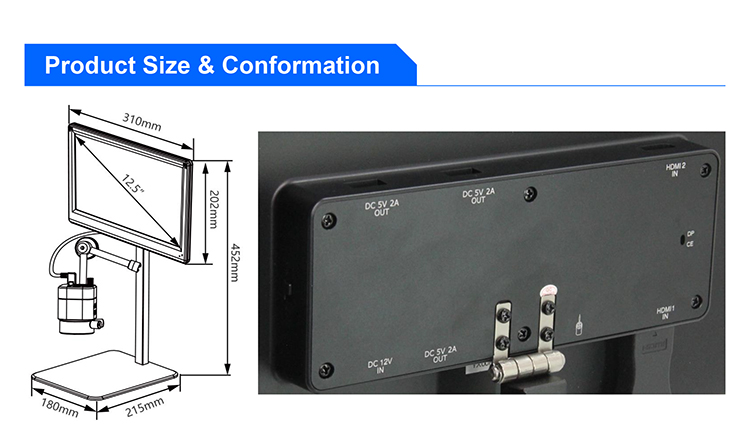 3.6x - 39.4x 2.0m Sony Cmos Digital Optical Microscope A36.4970