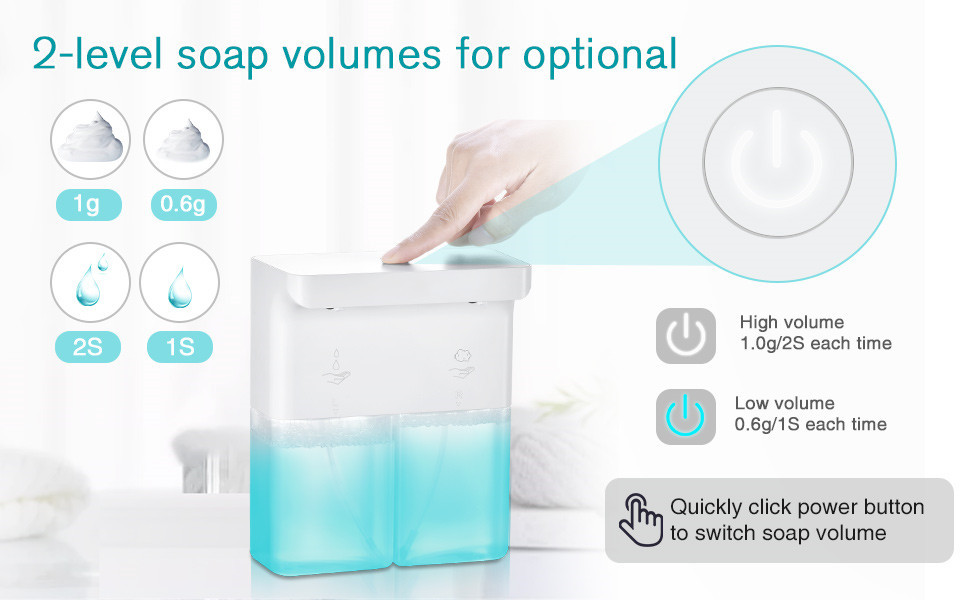 1200mAh Touchless Countertop Soap Dispenser 3.7W Bathroom 600ML